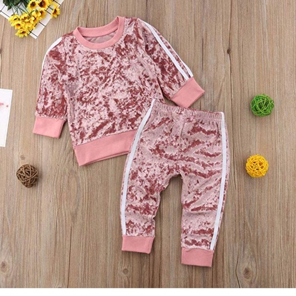 Pink Velvet Pant Set - Picture 2 of 2